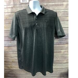 Puma Golf Men's Gray Black  Honda Classic PGA Tour polo shirt Large